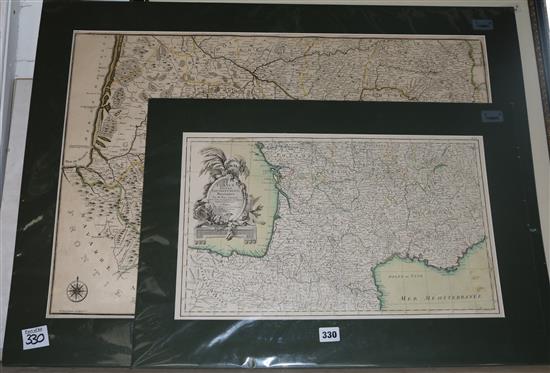 Visscher hand-coloured map of Normany and Britain (Normaniae et Brtianniae), framed